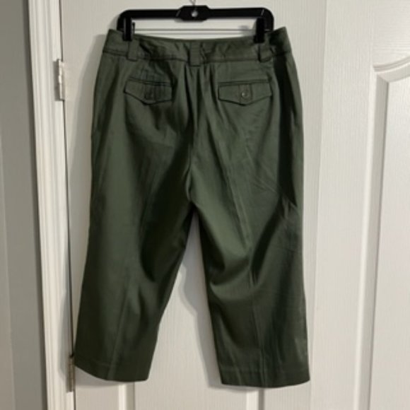 Larry Levine Stretch Crop Pants 12 Color NOA Olive Oil (NWT) - Picture 14 of 15